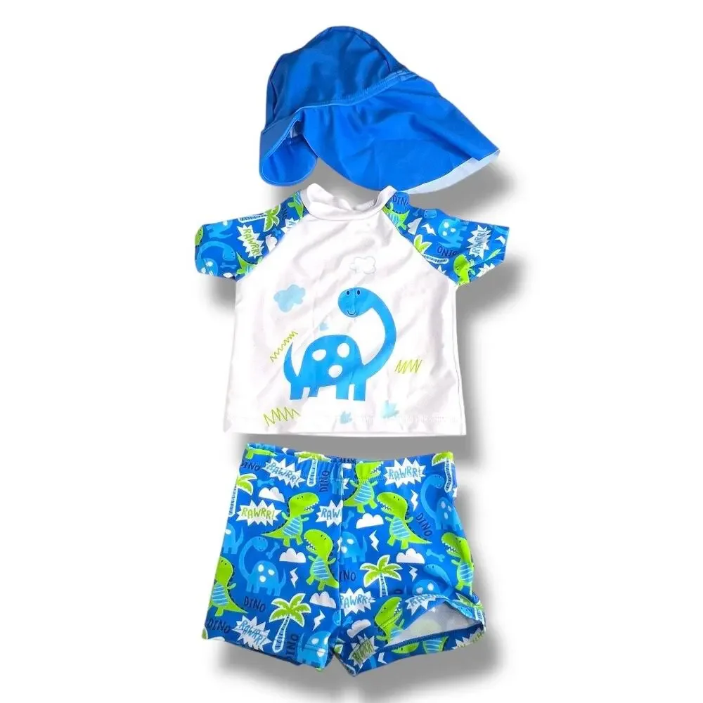Boys Tutuu 3 Piece Dinosaur Swim Set 6-9 Months